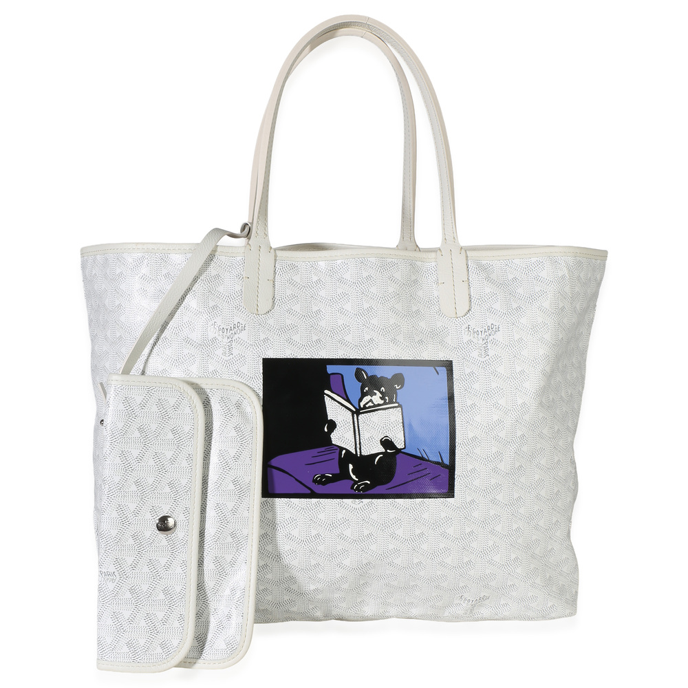 Goyard White Goyardine Canvas Bulldog Saint Louis PM